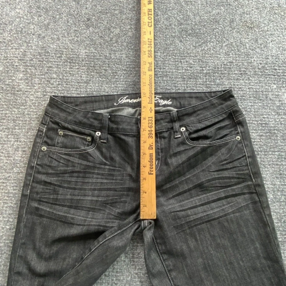 American Eagle Jeans Womens 8‎ Black 32x32 Slim Fit Whimsigoth Dark Minimalist